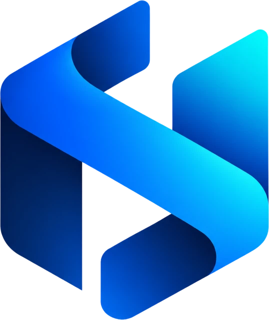 ADISH blue and cyan ribbon symbol